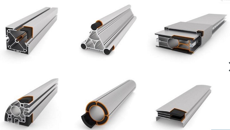 Enkele toepassingen van de carbon versterking in de aluminium profielen. 